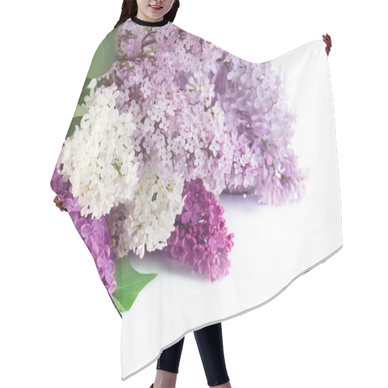 Personality  Beautiful Lilac Flowers Border Hair Cutting Cape