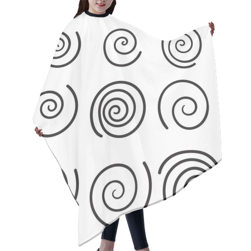 Personality  Spiral Collection With Handdrawn Collection Vector Hair Cutting Cape