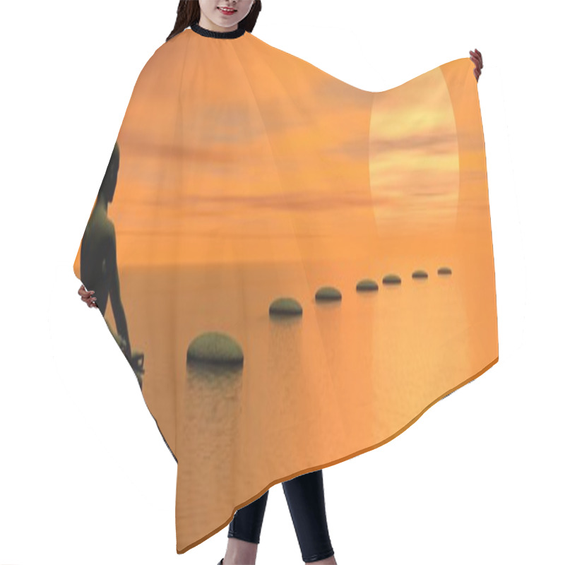 Personality  Meditating Steps To The Sun Hair Cutting Cape