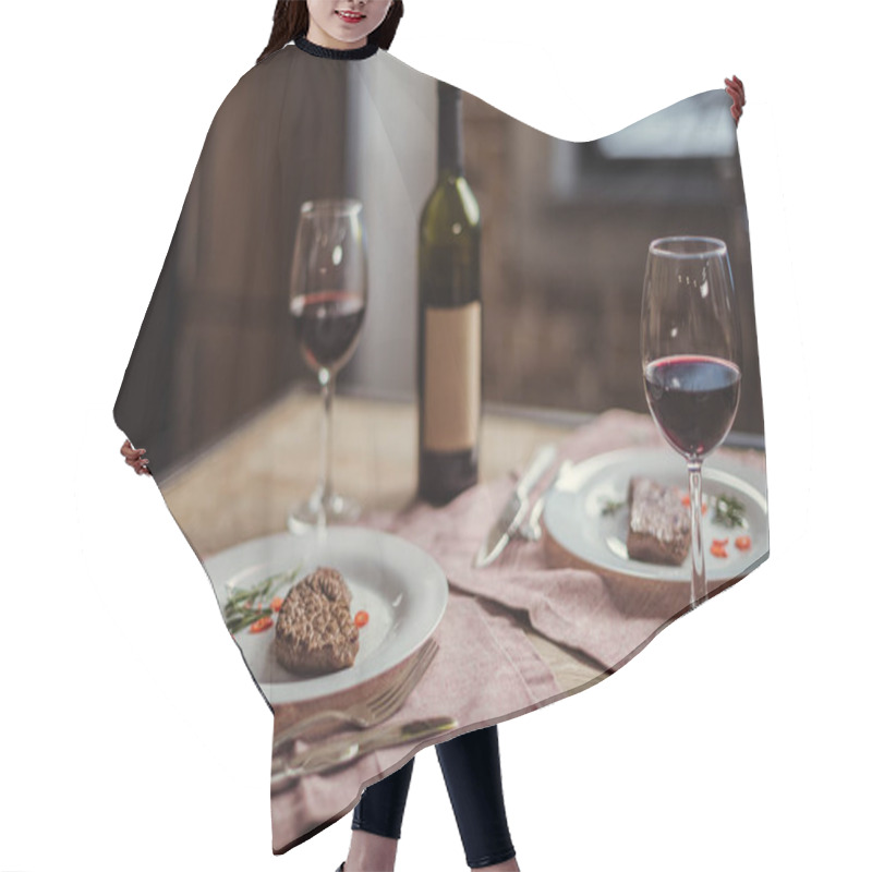 Personality  Red Wine And Steaks Hair Cutting Cape