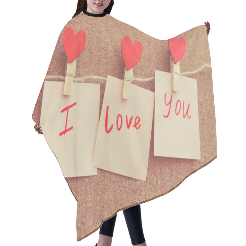 Personality  I Love You Concept. Happy Lovers Day Card Mockup. Valentine's Day Concept With Heart. Top View. Copy Space.background For Love Content Or Valentine Day Or About Married.Festive Concept. Hair Cutting Cape