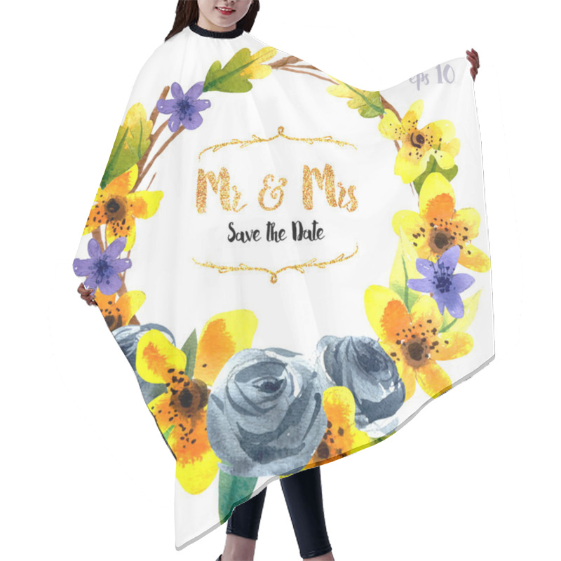 Personality  Collection Of Painted Flowers Hair Cutting Cape