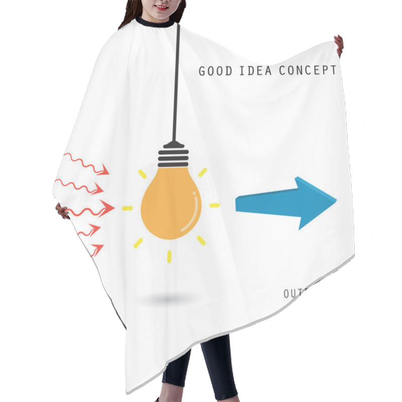 Personality  Creative Light Bulb Concept. Business Idea And Education Concept Hair Cutting Cape