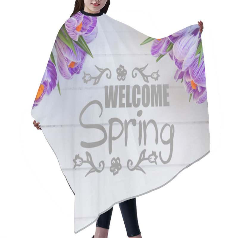 Personality  Violet Crocus Flowers Hair Cutting Cape