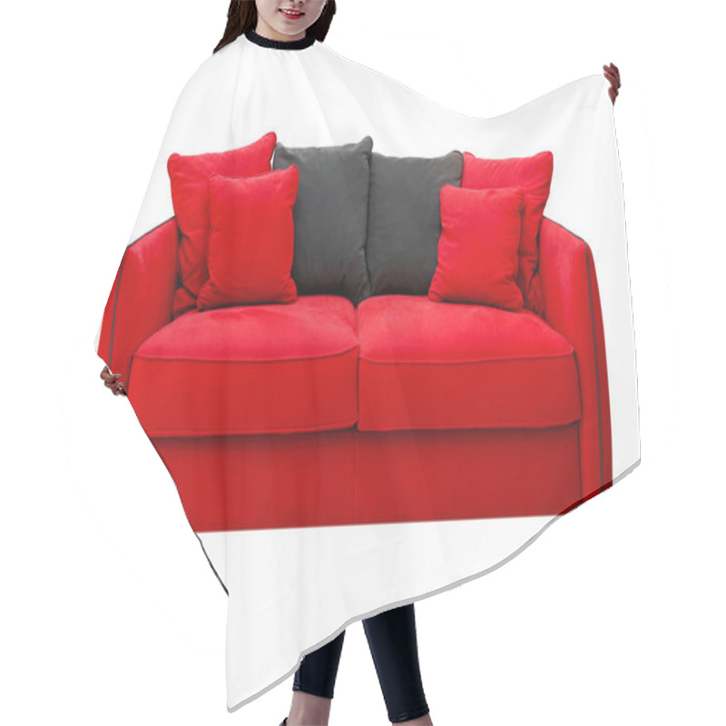 Personality  Red Sofa Isolated Hair Cutting Cape