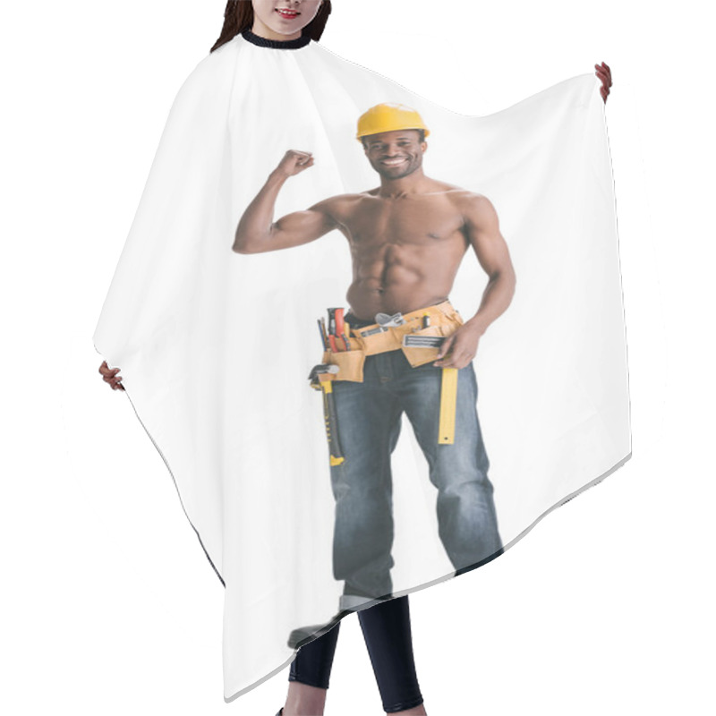 Personality  Shirtless Handsome Afro Builder Hair Cutting Cape