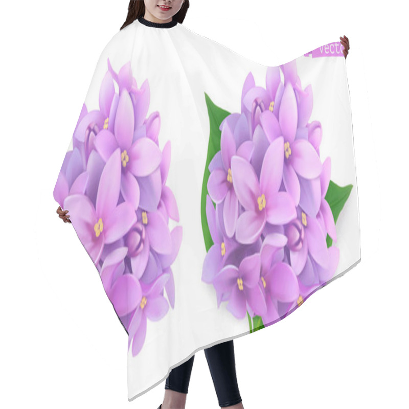 Personality  Syringa Flowers, Lilac. 3d Realistic Vector Icon Hair Cutting Cape