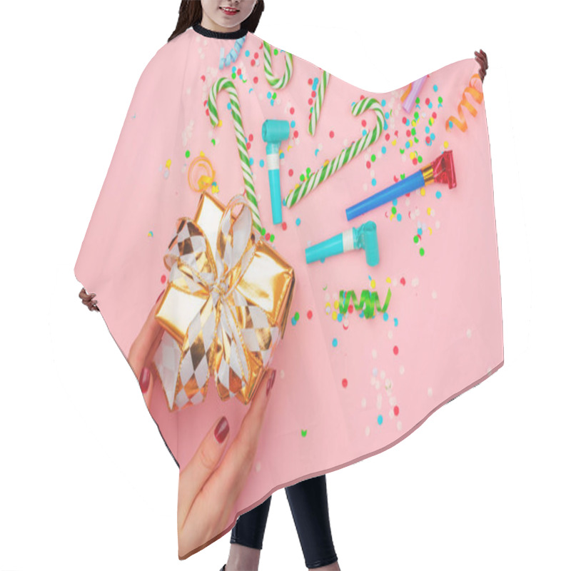 Personality  Gift Box With Various Party Confetti, Streamers And Decoration Hair Cutting Cape