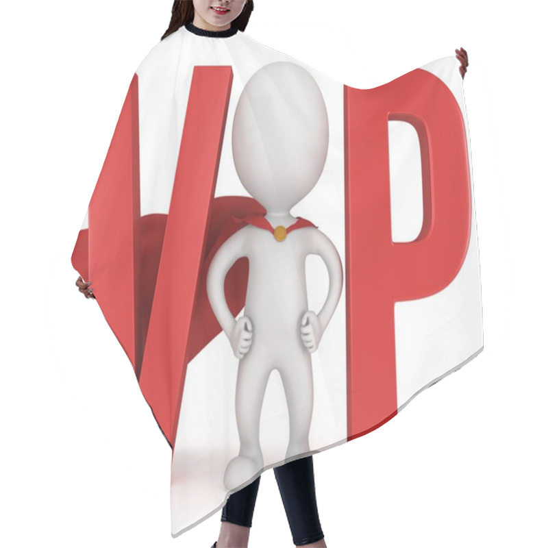 Personality  3d VIP Man - Brave Superhero With Red Cloak Hair Cutting Cape