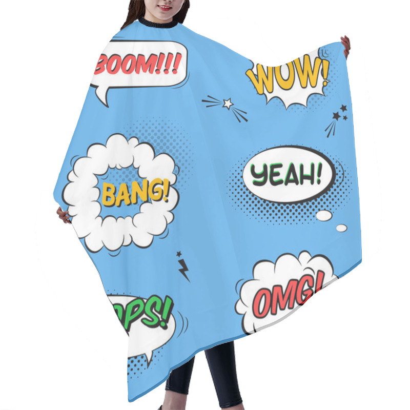 Personality  Vector Set With Comic Speech Bubbles With Sound Effects, Stars A Hair Cutting Cape