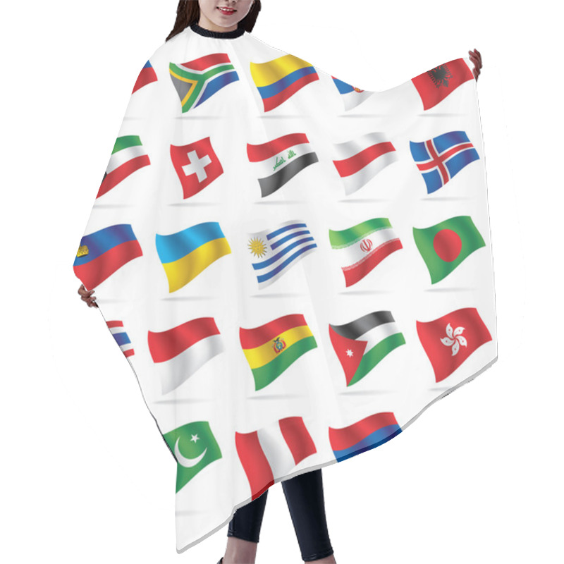 Personality  Set Of World Flags 3 Hair Cutting Cape