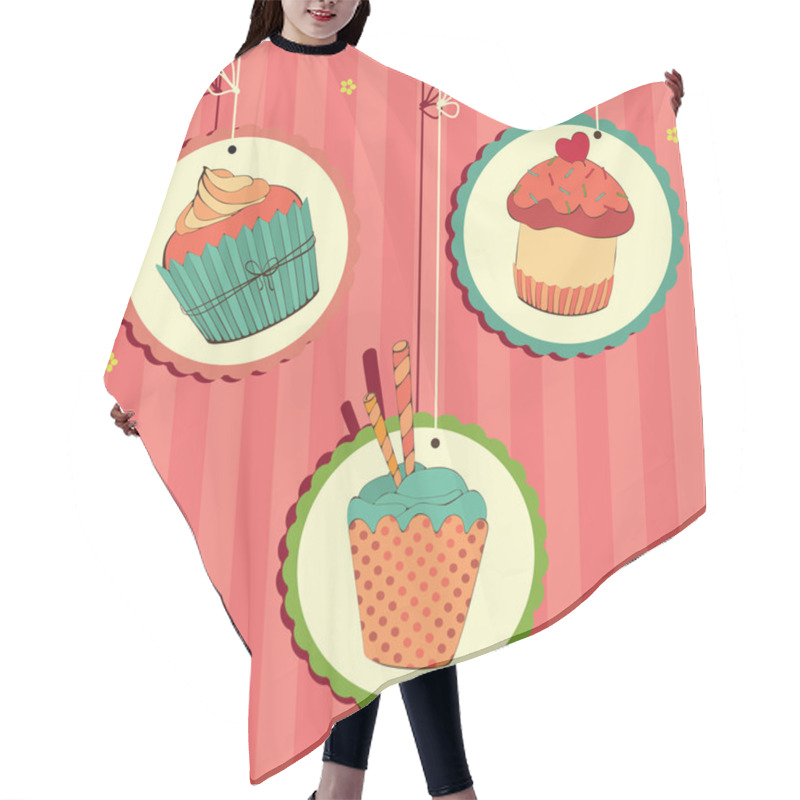 Personality  Cute Retro Cupcake Hair Cutting Cape