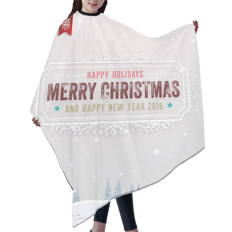 Personality  Christmas Greeting Card With Winter Landscape Hair Cutting Cape