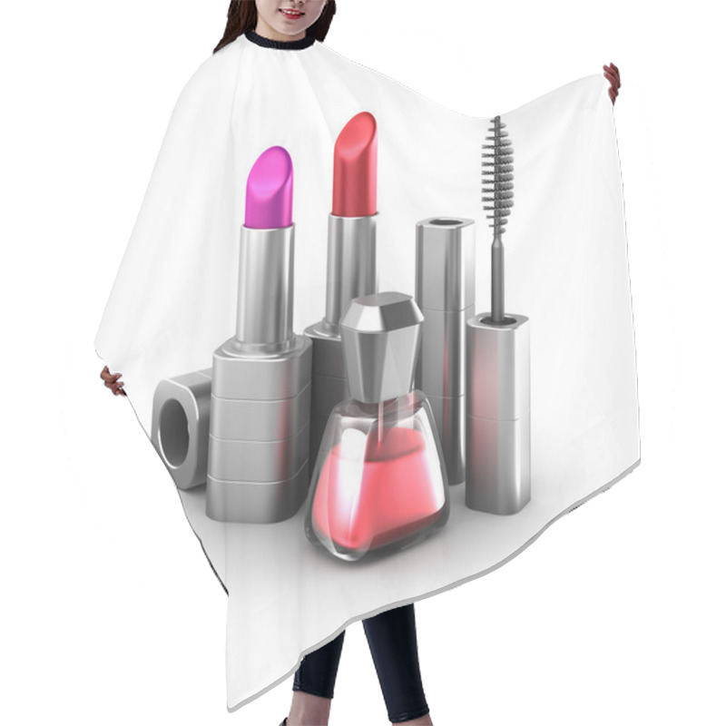 Personality  Beauty Products: Lipstick, Nail Polish And Mascara Hair Cutting Cape