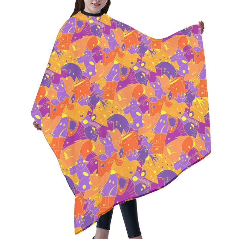 Personality  Bright Background With Fantastic Creatures. Hair Cutting Cape