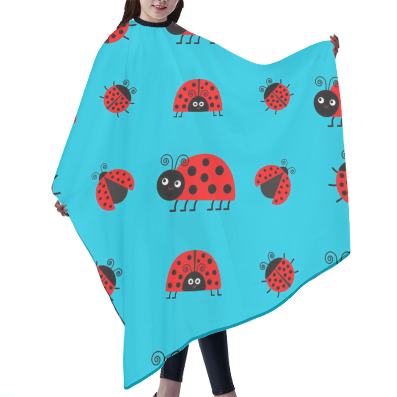 Personality  Ladybugs Seamless Pattern Hair Cutting Cape