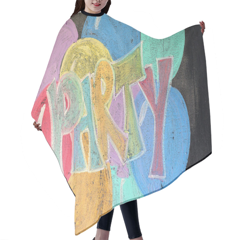 Personality  Party And Balloons On Chalkboard Hair Cutting Cape