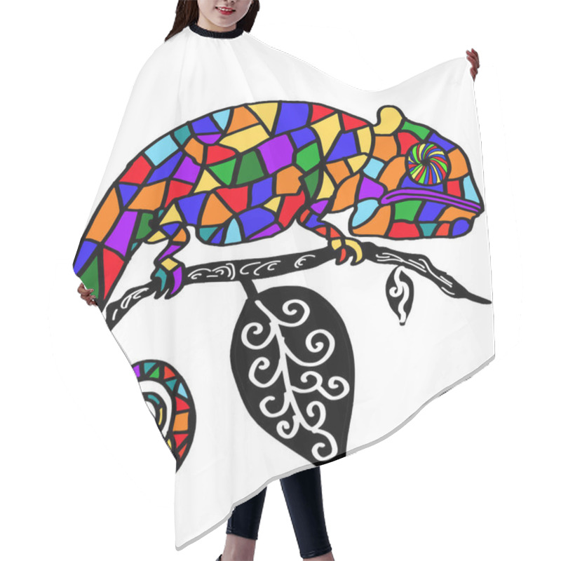 Personality  Chameleon Icon Animal Hair Cutting Cape