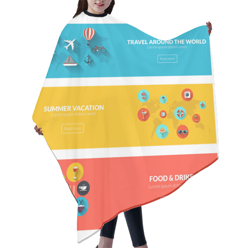 Personality  Flat Designed Banners Hair Cutting Cape