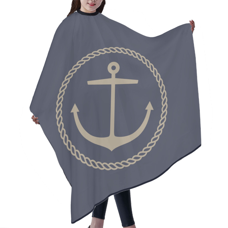 Personality  Anchor Emblem Design Hair Cutting Cape