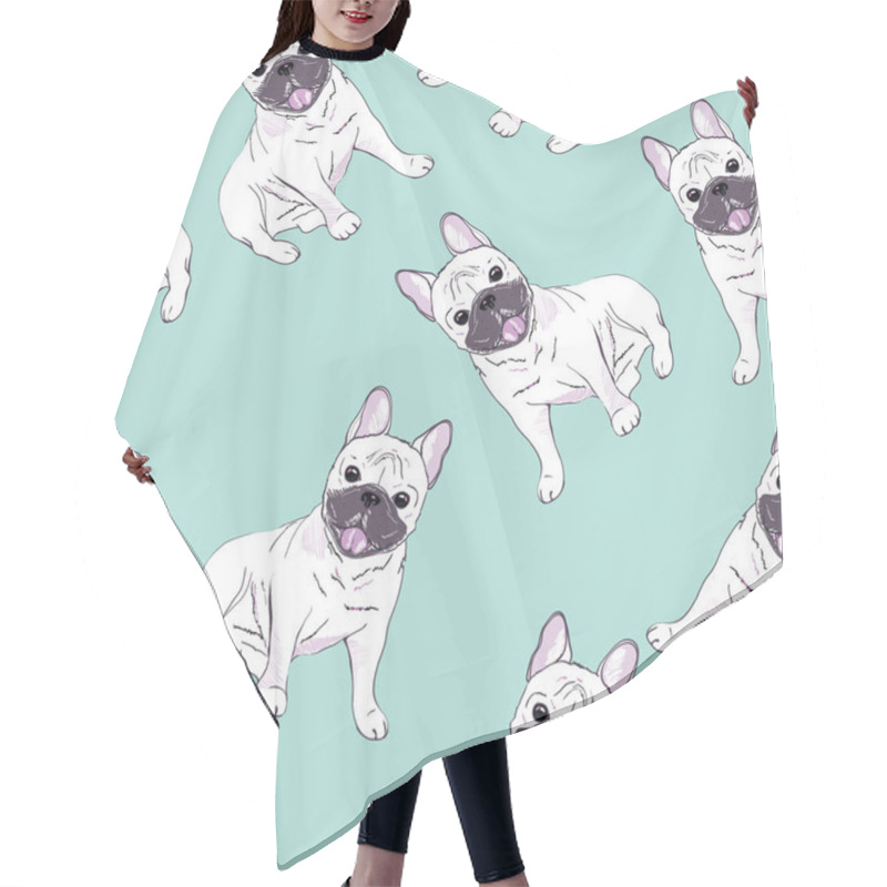 Personality  Bulldogs Seamless Pattern Hair Cutting Cape