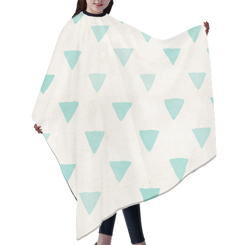 Personality  Pattern With Blue Triangles Hair Cutting Cape