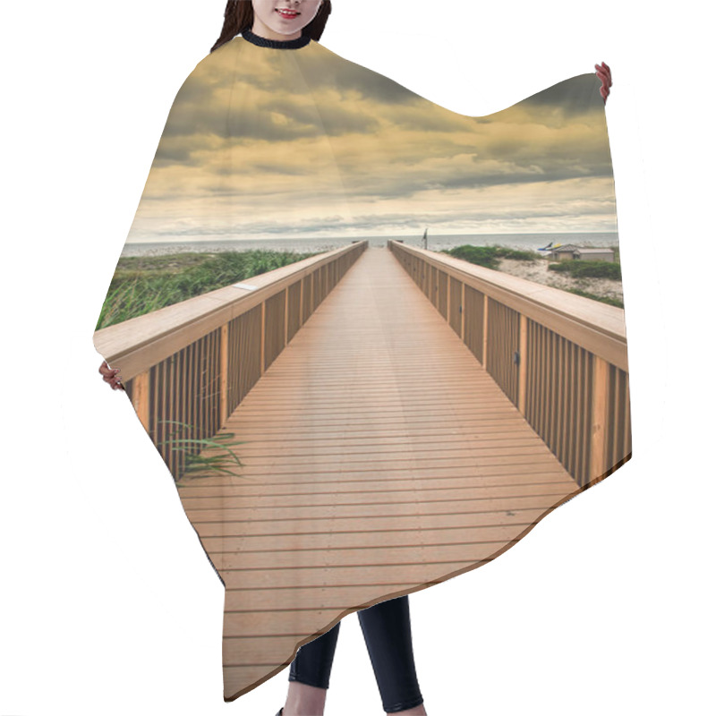 Personality  Boardwalk Leading Out To Fernandina Beach On Amelia Island, Florida Hair Cutting Cape