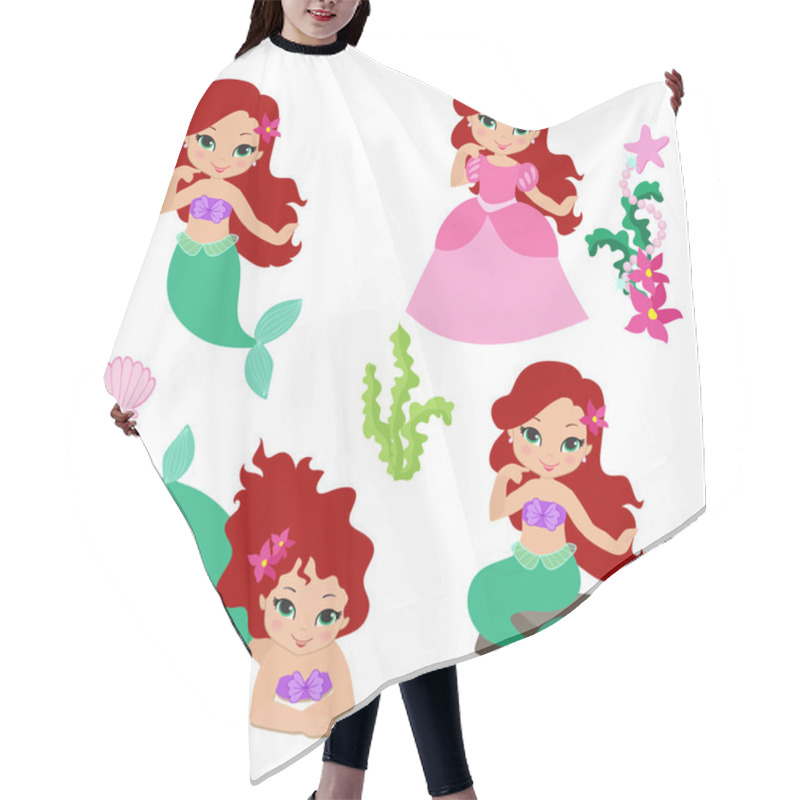 Personality  Set Of Little Mermaid Hair Cutting Cape