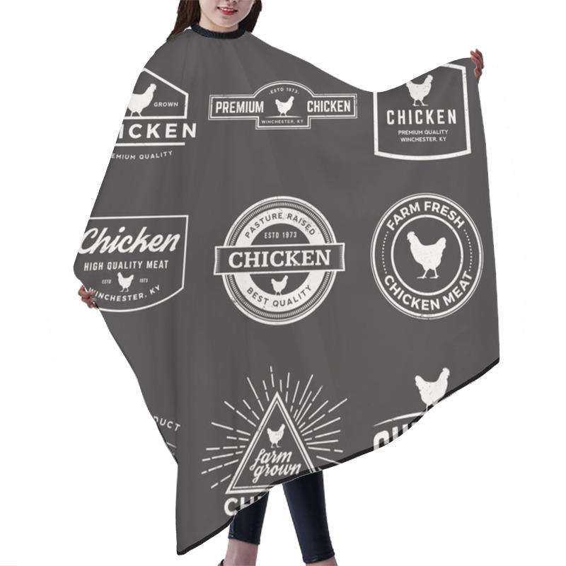 Personality  Set Of Premium Chicken Meat Labels Hair Cutting Cape