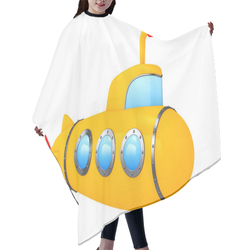 Personality  Toy Cartoon Styled Submarine. 3d Rendering Hair Cutting Cape