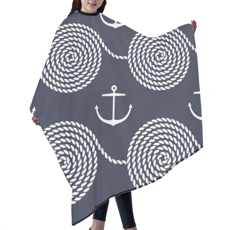 Personality  Pattern With Rope Spirals And Anchors Hair Cutting Cape