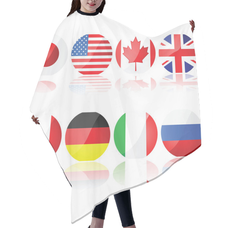 Personality  Group Of 8 Countries Hair Cutting Cape