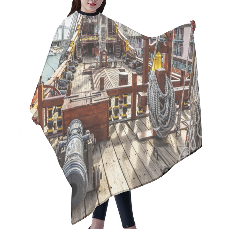 Personality  Wooden Pirate Ship In Genova Port Hair Cutting Cape