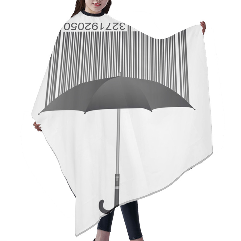 Personality  Bar Code And Umbrella Hair Cutting Cape