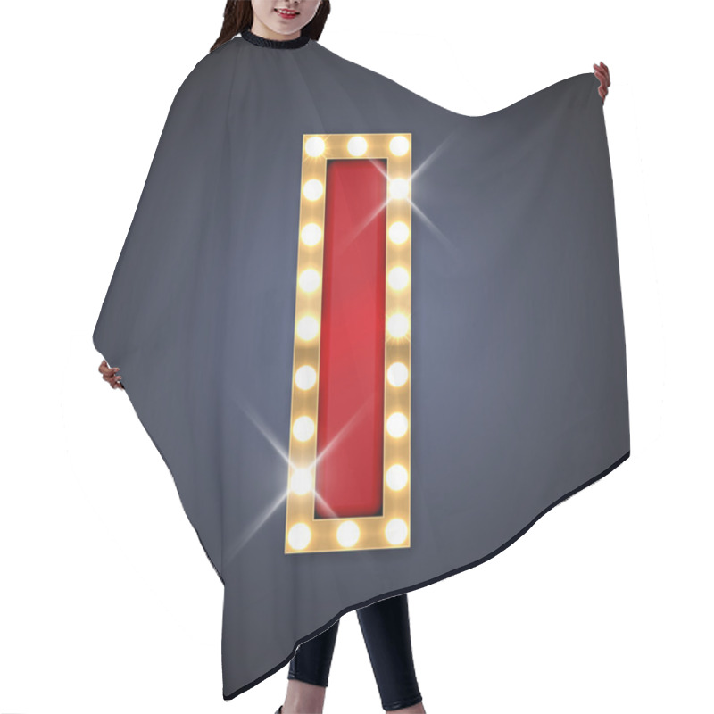 Personality  Letter I In Shape Of Retro Sing-board With Lamps Hair Cutting Cape