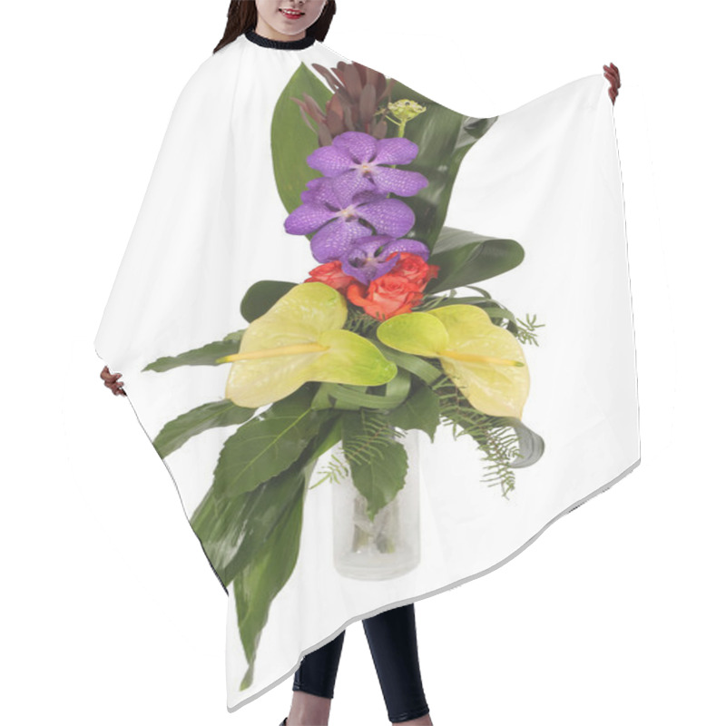 Personality  Colourfull Floral Arrangement Hair Cutting Cape