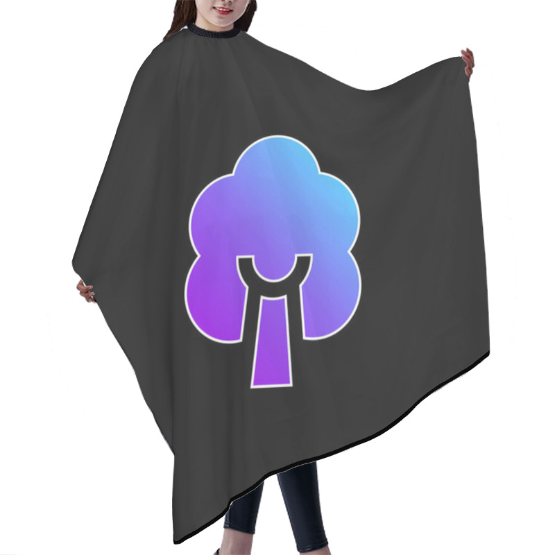 Personality  Birch Tree Blue Gradient Vector Icon Hair Cutting Cape