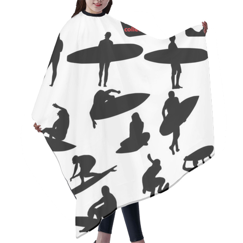 Personality  Sufer Silhouettes Set Hair Cutting Cape