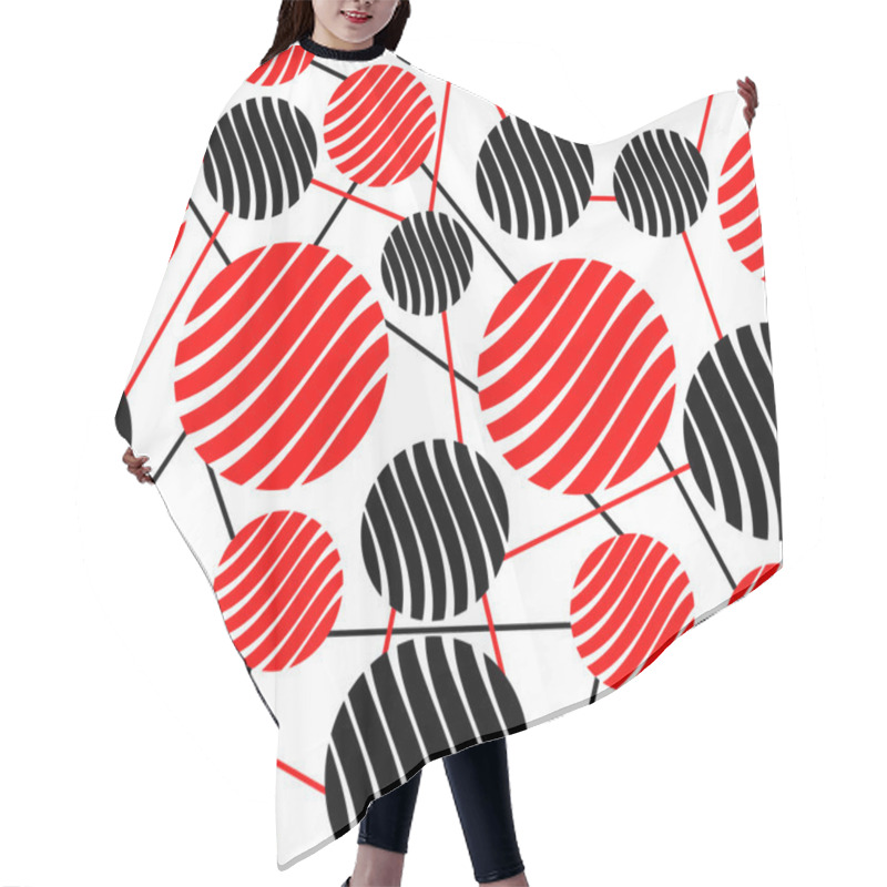 Personality  Seamless Background With Red And Black Circles Hair Cutting Cape