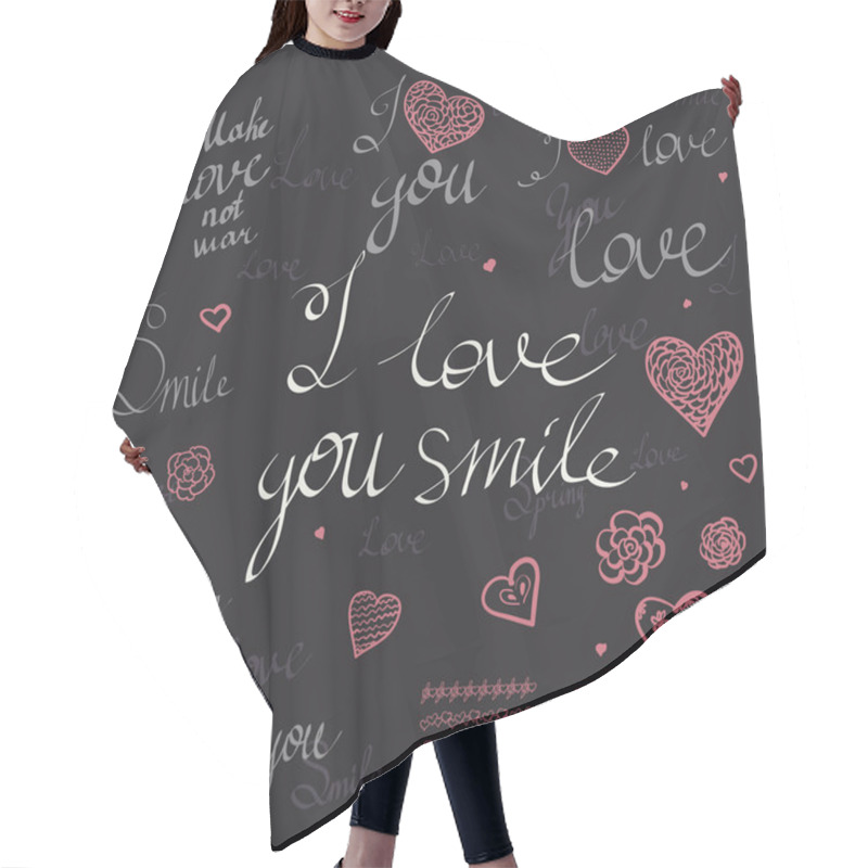 Personality  Romantic Hand Drawn Calligraphy Hair Cutting Cape