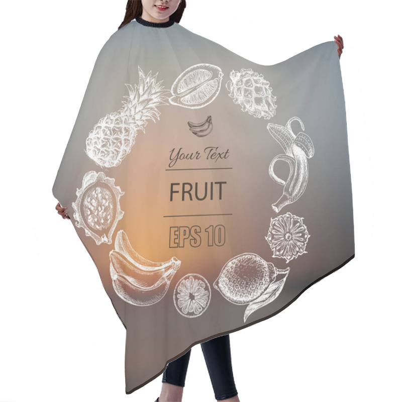 Personality  Exotic Fruits Card  Hair Cutting Cape