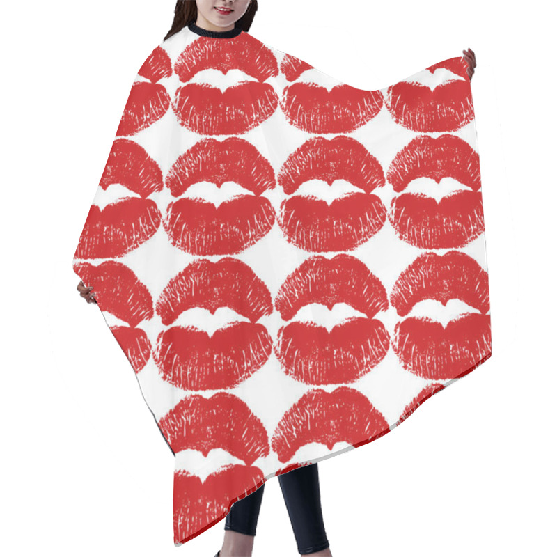 Personality  Seamless Texture Of Kisses. Hair Cutting Cape