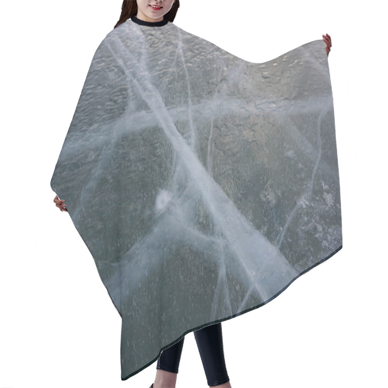 Personality  Ice Texture. Abstract Background. Winter. Hair Cutting Cape