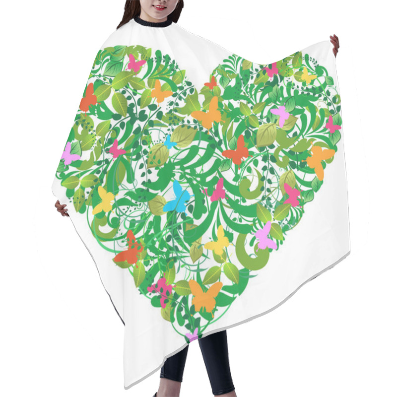 Personality  Green Floral Spring And Summer Love Hair Cutting Cape