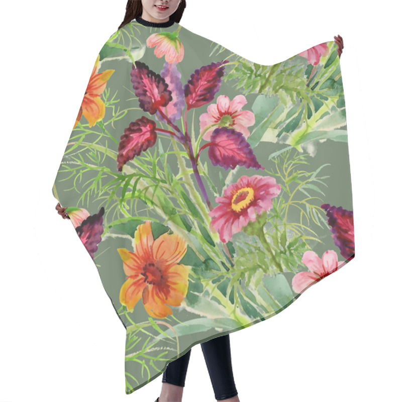 Personality  Blooming Garden Flowers Hair Cutting Cape