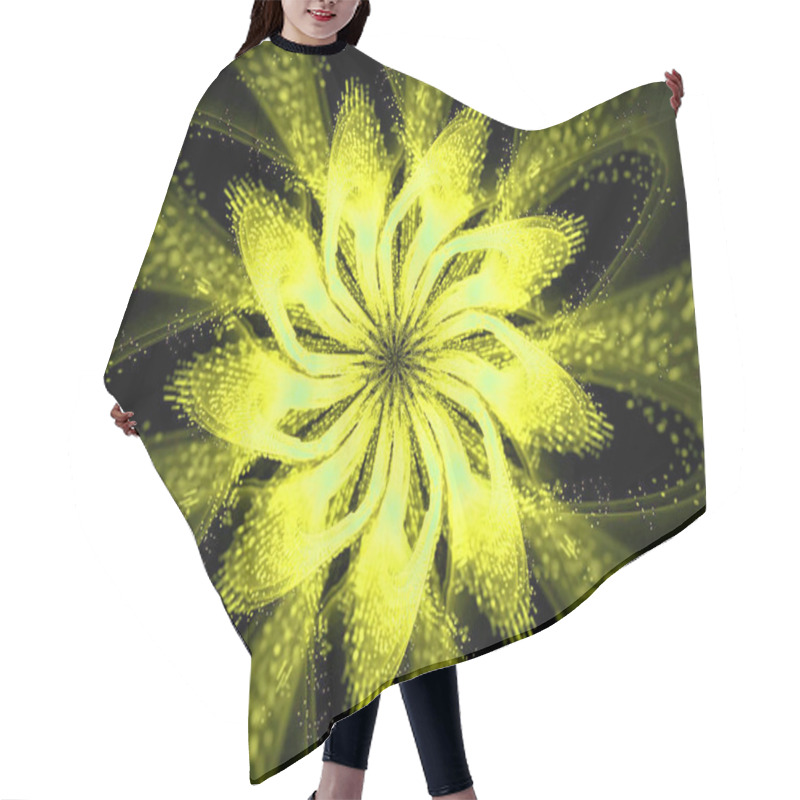 Personality  Abstract Fractal With Glowing Wavy Lines . Fantasy Background Hair Cutting Cape