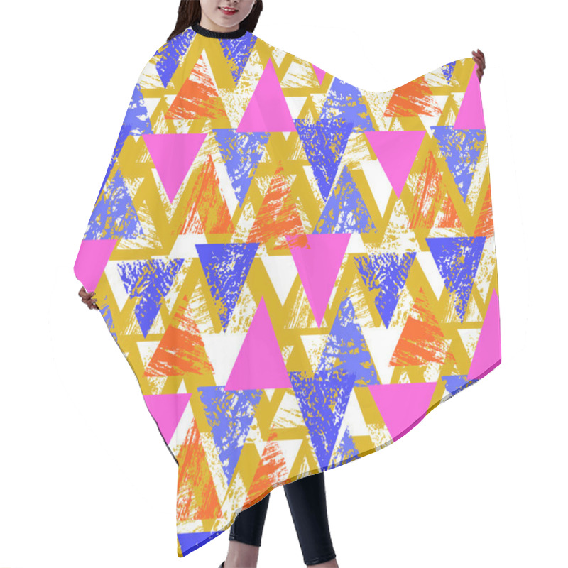 Personality  Hand Painted Bold Pattern With Triangles Hair Cutting Cape