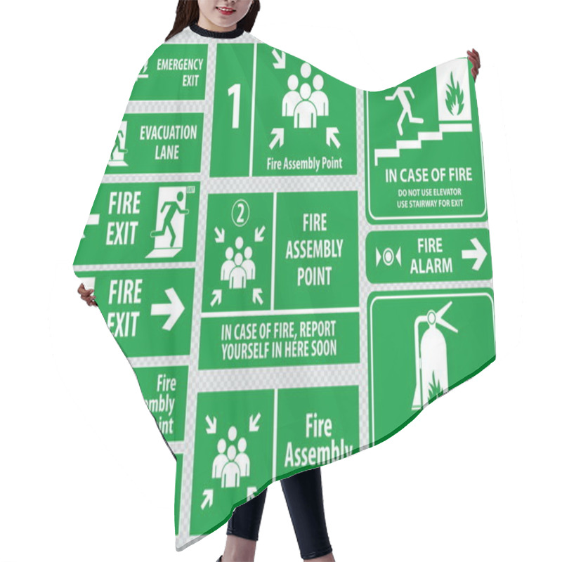 Personality  Set Of Emergency Exit Sign Hair Cutting Cape