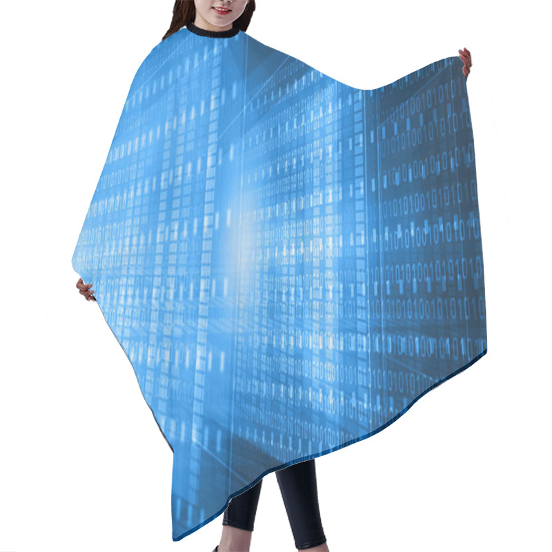 Personality  Binary Code Background. Digital Illustration  Hair Cutting Cape