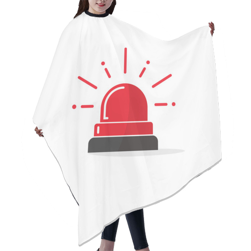 Personality  Emergency Icon, Ambulance Siren Light, Police Car Flasher, Red Logo Hair Cutting Cape